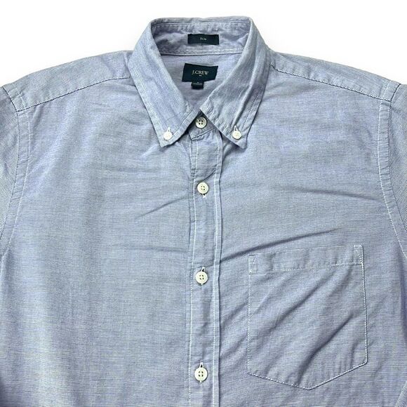 J. Crew Shirt Mens Small S Blue Slim Long Sleeve Button Down Collar Shirt - Picture 4 of 12